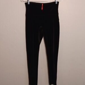 Spanx High Waist Black Velvet Leggings Size Large
